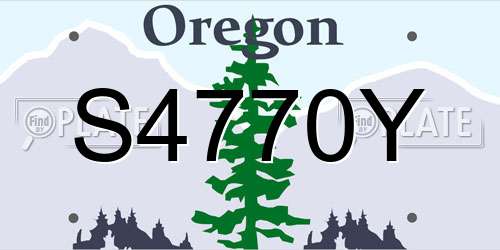 S4770Y Oregon License Plate