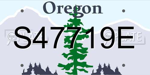 S47719E Oregon License Plate