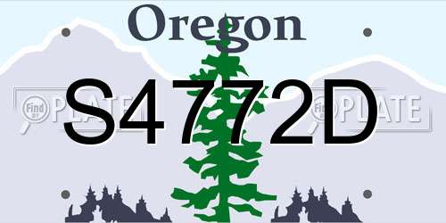 S4772D Oregon License Plate