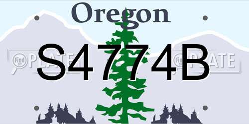 S4774B Oregon License Plate