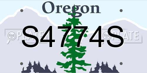 S4774S Oregon License Plate