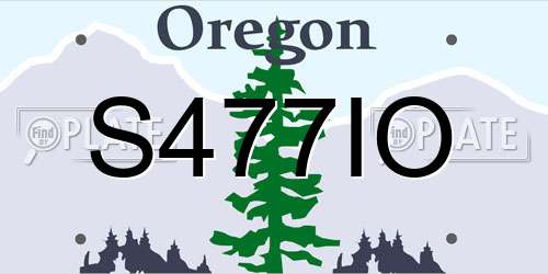 S477IO Oregon License Plate