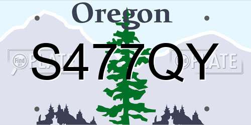 S477QY Oregon License Plate