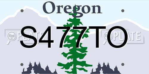 S477TO Oregon License Plate