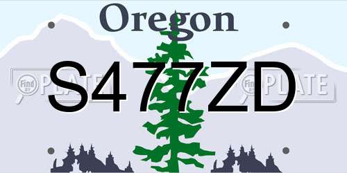 S477ZD Oregon License Plate