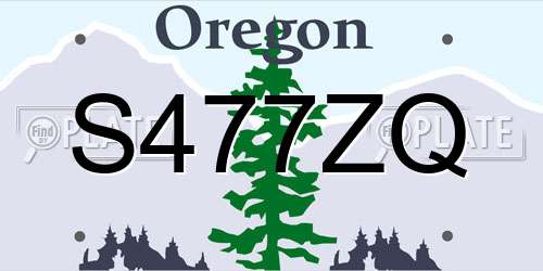 S477ZQ Oregon License Plate
