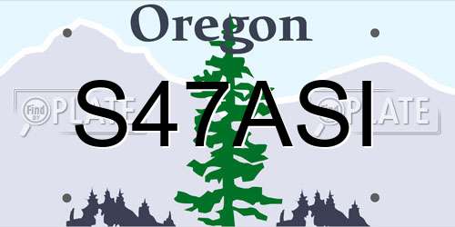 S47ASI Oregon License Plate