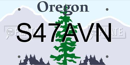 S47AVN Oregon License Plate