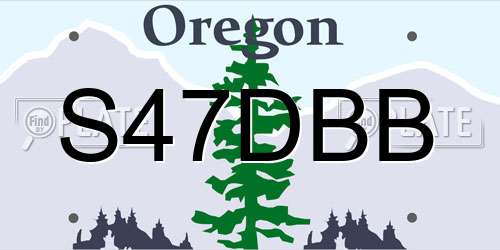 S47DBB Oregon License Plate