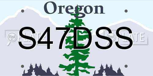 S47DSS Oregon License Plate