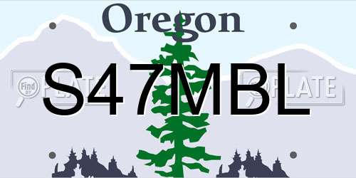 S47MBL Oregon License Plate