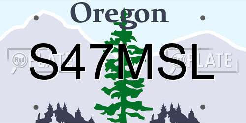 S47MSL Oregon License Plate