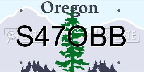 S47OBB Oregon License Plate