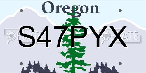 S47PYX Oregon License Plate