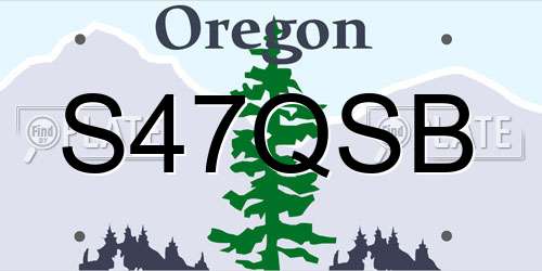 S47QSB Oregon License Plate
