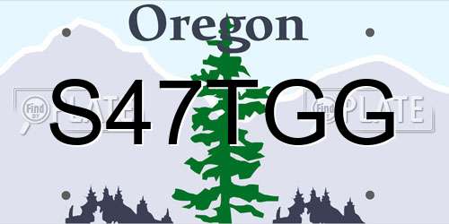 S47TGG Oregon License Plate