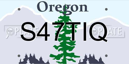 S47TIQ Oregon License Plate