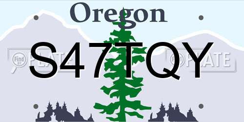 S47TQY Oregon License Plate