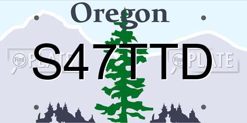 S47TTD Oregon License Plate