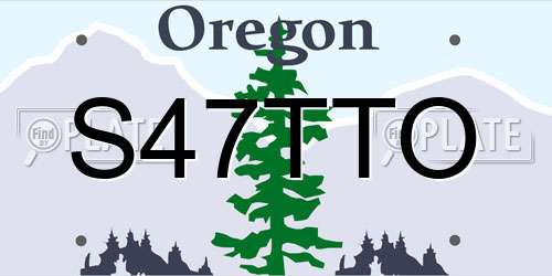 S47TTO Oregon License Plate