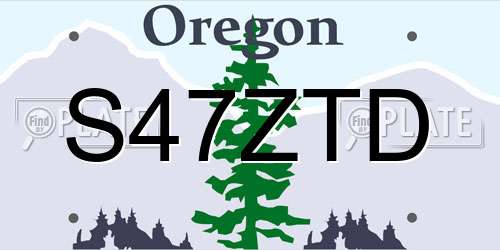 S47ZTD Oregon License Plate