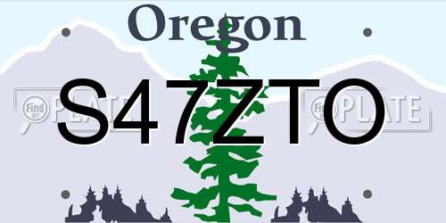 S47ZTO Oregon License Plate