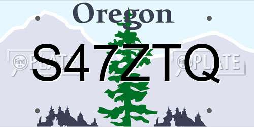 S47ZTQ Oregon License Plate