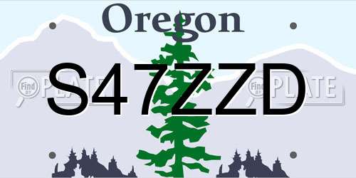 S47ZZD Oregon License Plate