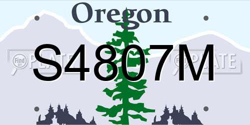 S4807M Oregon License Plate
