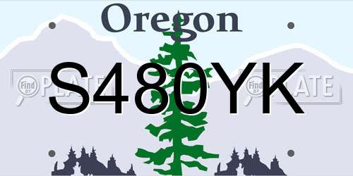 S480YK Oregon License Plate