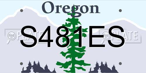S481ES Oregon License Plate