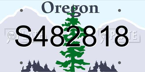 S482818 Oregon License Plate
