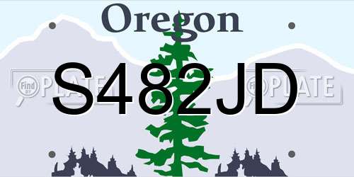 S482JD Oregon License Plate
