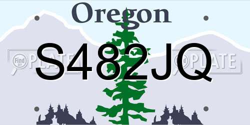 S482JQ Oregon License Plate