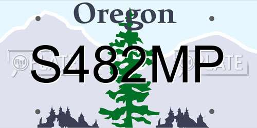 S482MP Oregon License Plate