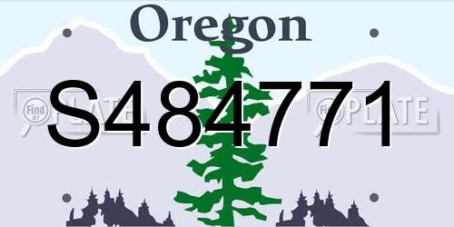 S484771 Oregon License Plate