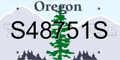 S48751S Oregon License Plate
