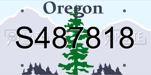 S487818 Oregon License Plate