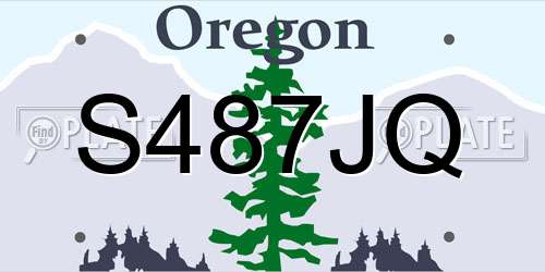 S487JQ Oregon License Plate