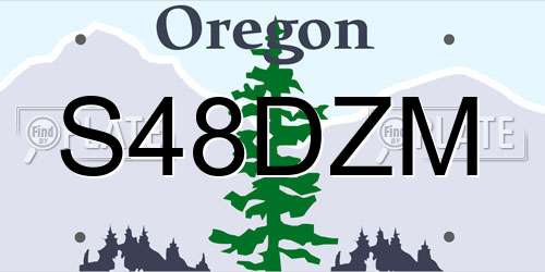 S48DZM Oregon License Plate