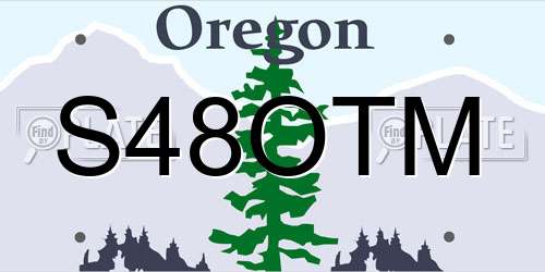 S48OTM Oregon License Plate