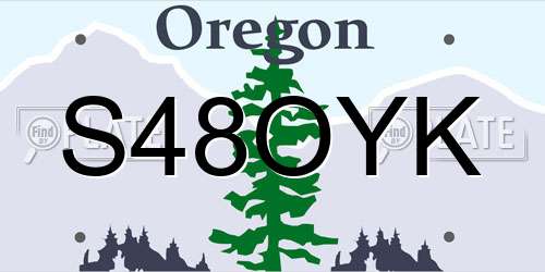 S48OYK Oregon License Plate