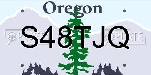 S48TJQ Oregon License Plate