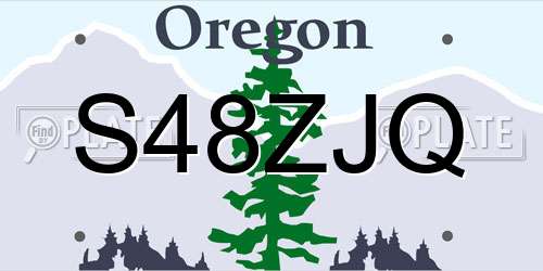 S48ZJQ Oregon License Plate
