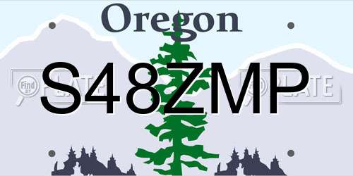 S48ZMP Oregon License Plate