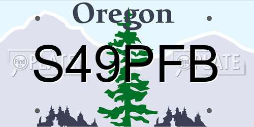 S49PFB Oregon License Plate