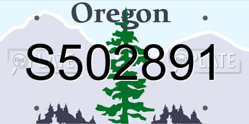 S502891 Oregon License Plate