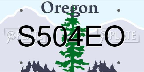 S504EO Oregon License Plate