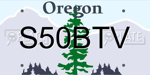 S50BTV Oregon License Plate