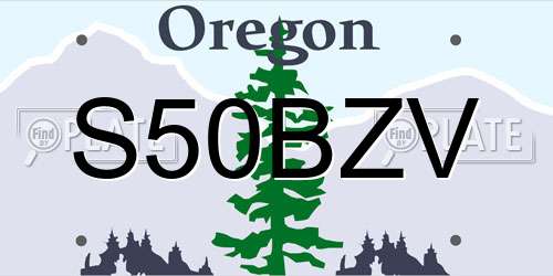 S50BZV Oregon License Plate